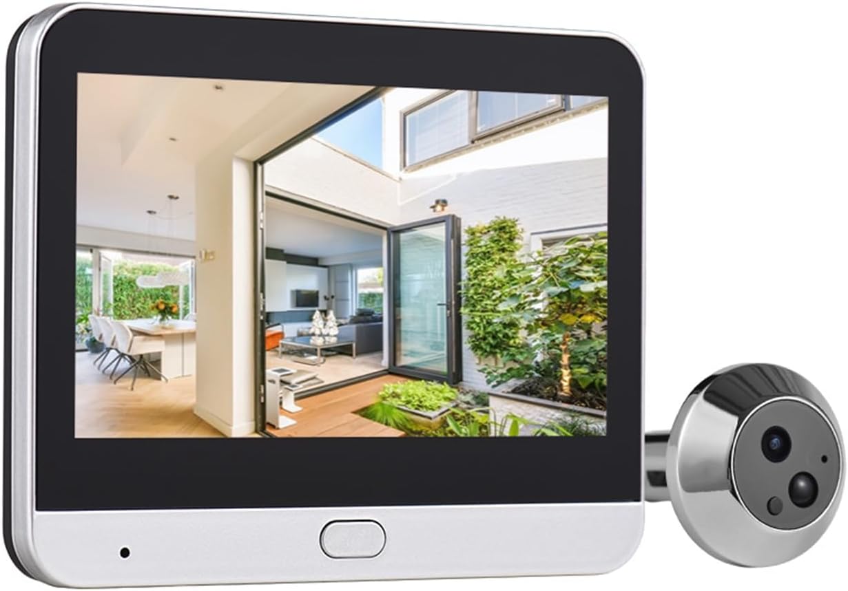 Smart Video Doorbell Camera, WiFi Door Peephole Camera with 4.3in Display Monitor, Tuya APP Wireless Digital Door Viewer, Smart Motion Detection, Night Vision, Rechargeable 5000Ah Battery