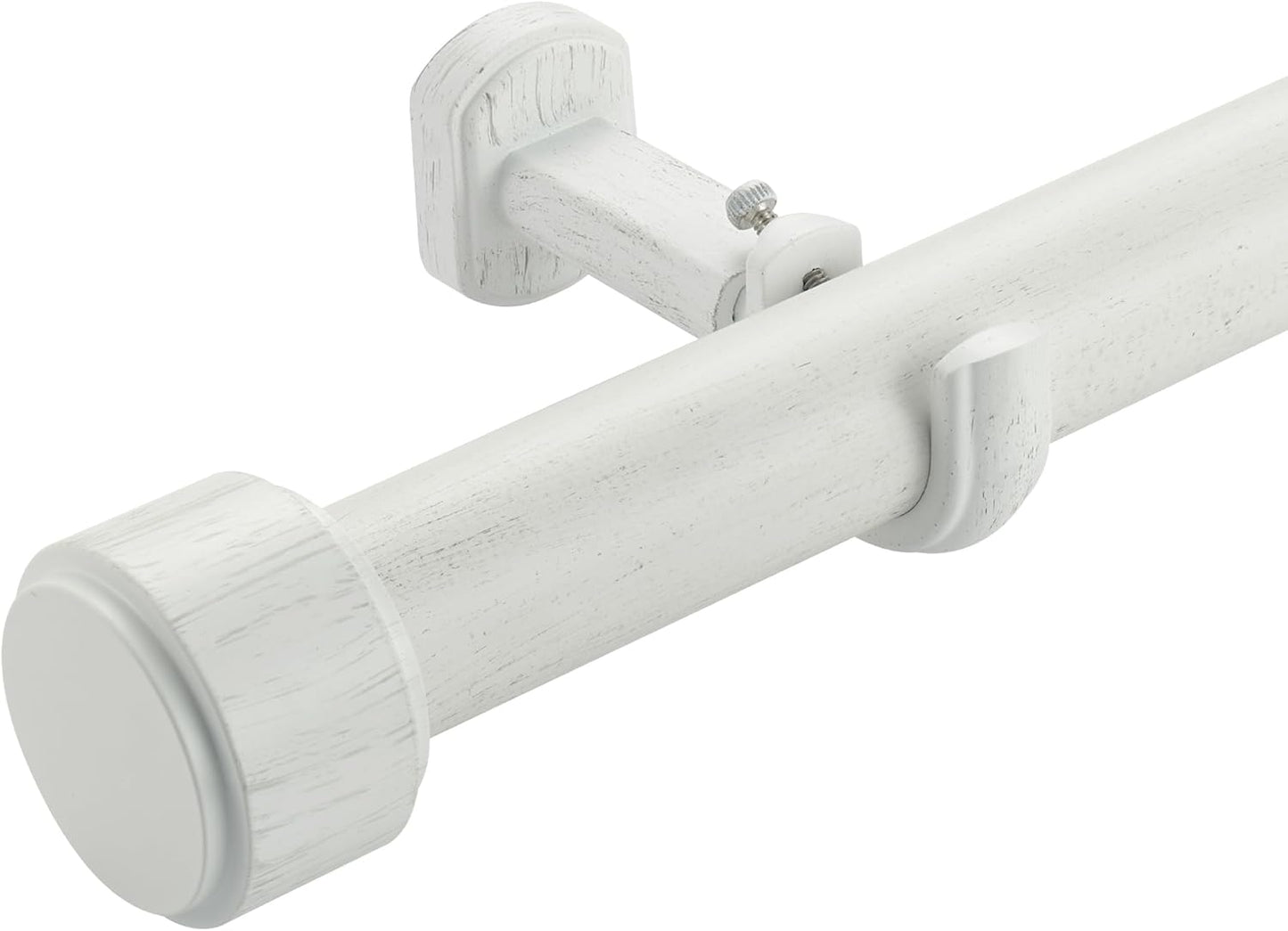 Heavy Duty Curtain Rods,1 1/4" Large Diameter Premium Nonadjustable Curtain Rod,132in/11ft Custom Window Treatment Rods with Durable Aluminum Brackets and End Caps,White Finish
