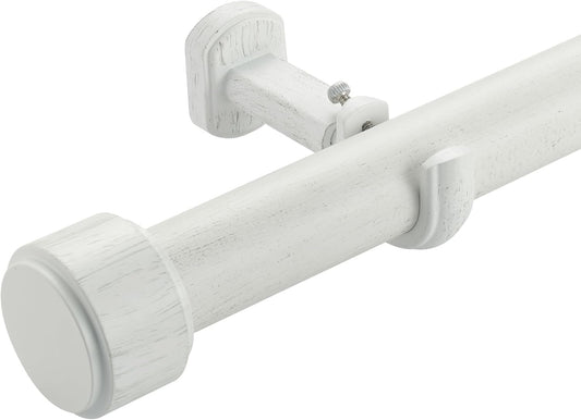 Heavy Duty Curtain Rods,1 1/4" Large Diameter Premium Nonadjustable Curtain Rod,48in/4ft Custom Window Treatment Rods with Durable Aluminum Brackets and End Caps,White Finish