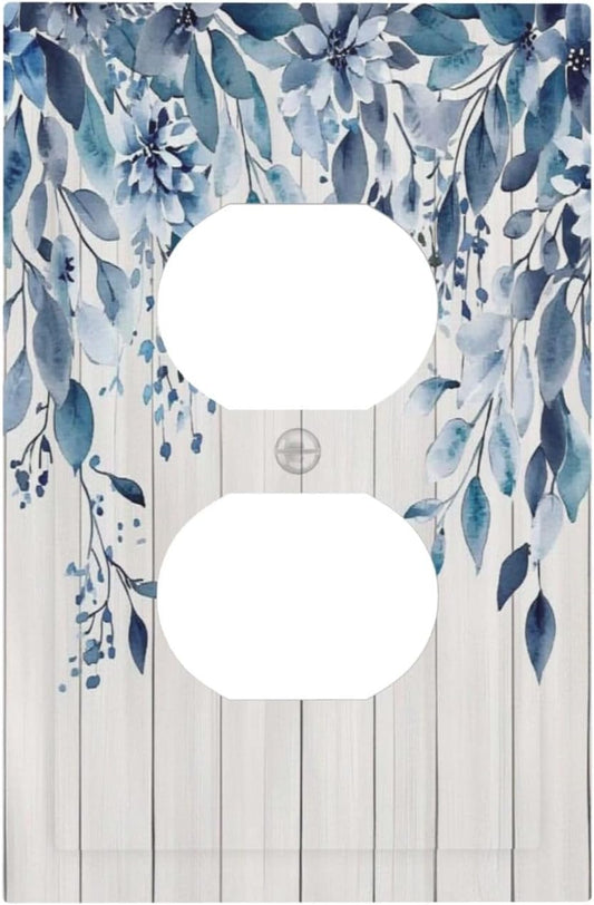 Eucalyptus Rustic Watercolor Plant Outlet Covers 1 Gang Duplex Light Switch Cover Decorative Switch Plates Electrical Receptacle Faceplate Wall Plate For Farmhouse Home Decor