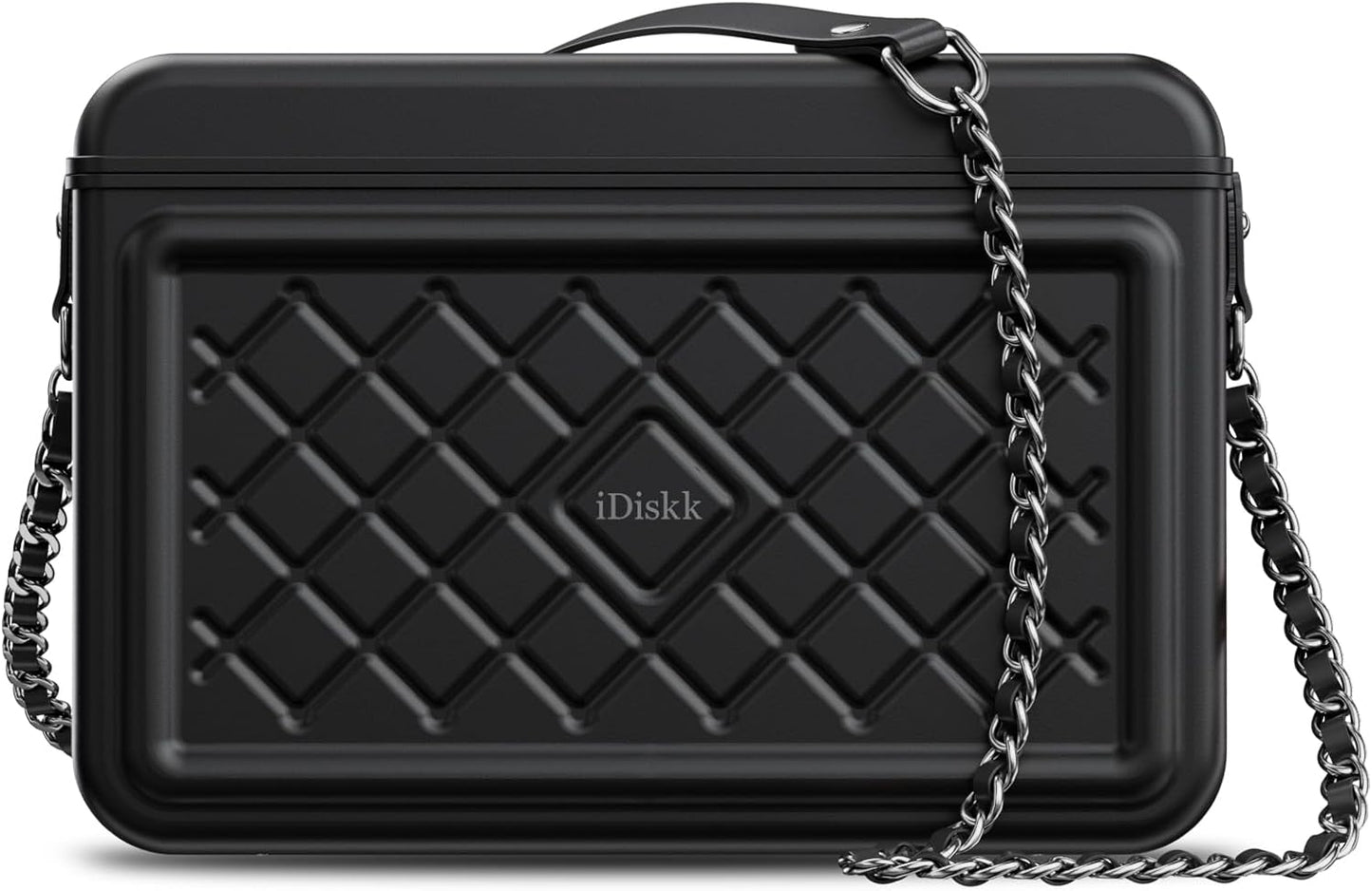 iDiskk Security Lock Box, Metal Safe Box with Anti-Theft with Fingerprint and Password Unlocking, MFi Certification Compatible with Find My App (iOS Only) Ideal for Secure Storage of Valuables