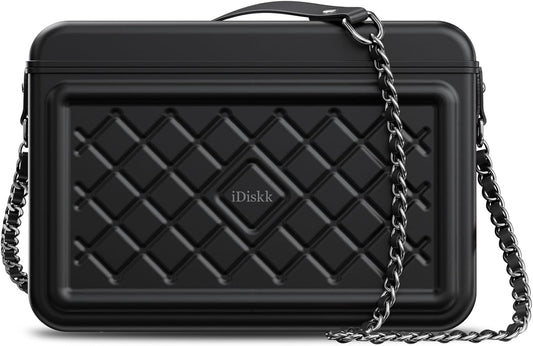 iDiskk Security Lock Box, Metal Safe Box with Anti-Theft with Fingerprint and Password Unlocking, MFi Certification Compatible with Find My App (iOS Only) Ideal for Secure Storage of Valuables