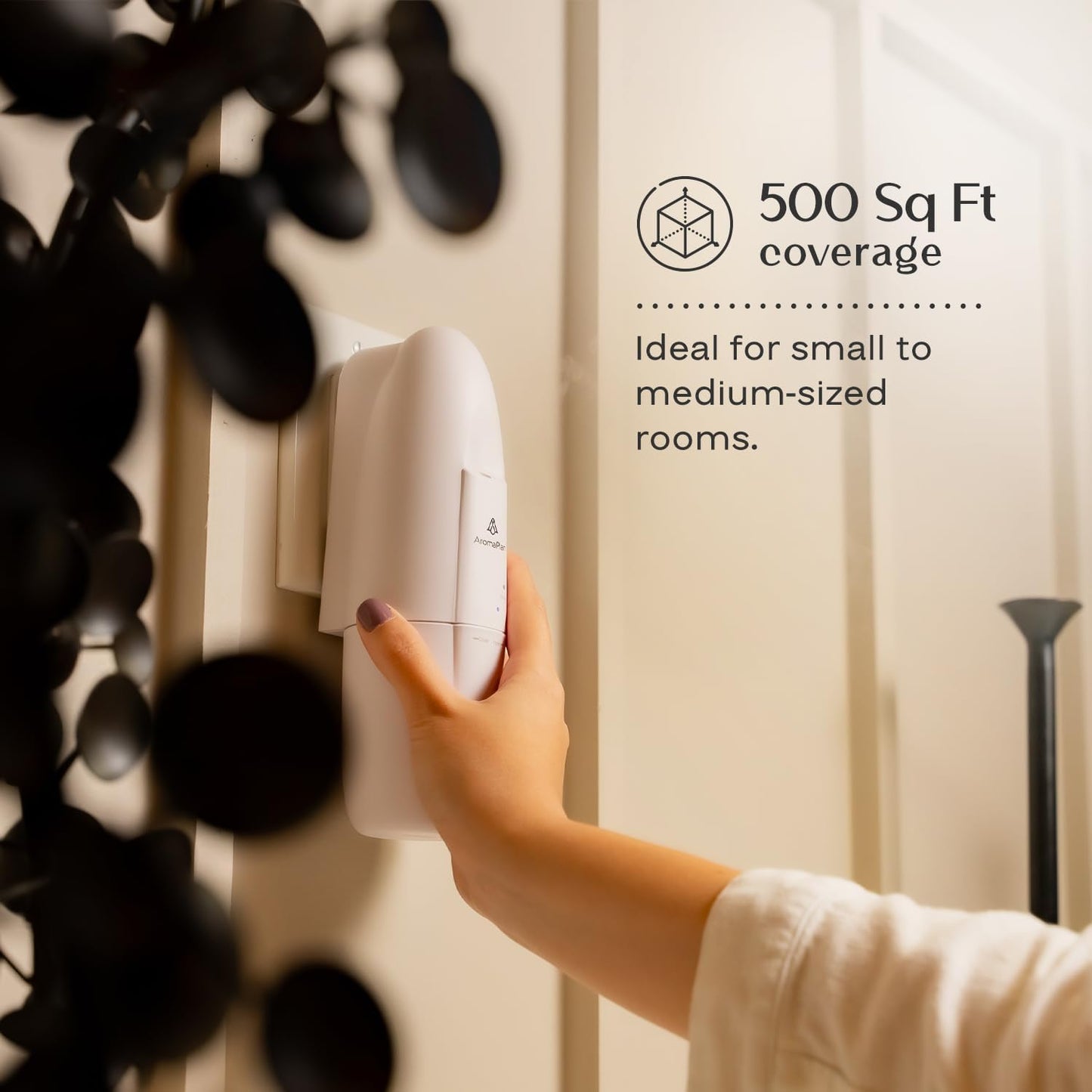 AromaPlan 5 Star Collection Plug in Diffuser (2 Fragrances Included)-Cold Air & Waterless Diffusers for Home & Office- Silent Wall Diffuser Plug in, Bluetooth App Control, 1000 sq. ft (White)