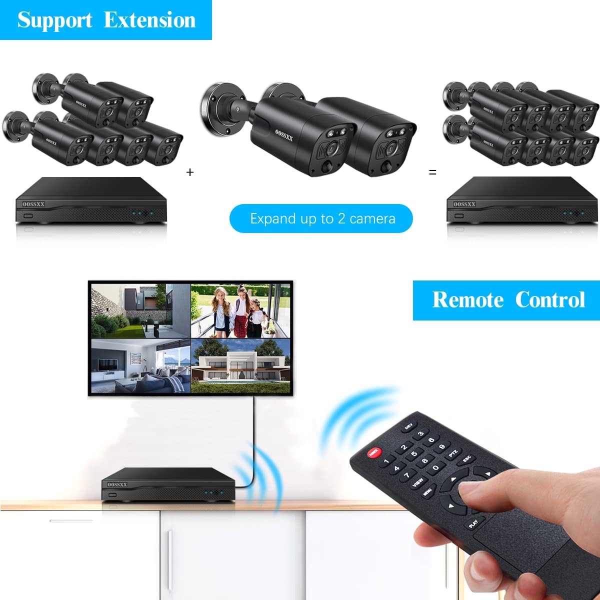 4K/8.0 Megapixel & 130° Ultra Wide-Angle 2-Way Audio PoE Outdoor Home Security Camera System Wired Outdoor Video Surveillance IP Cameras System DVR Set