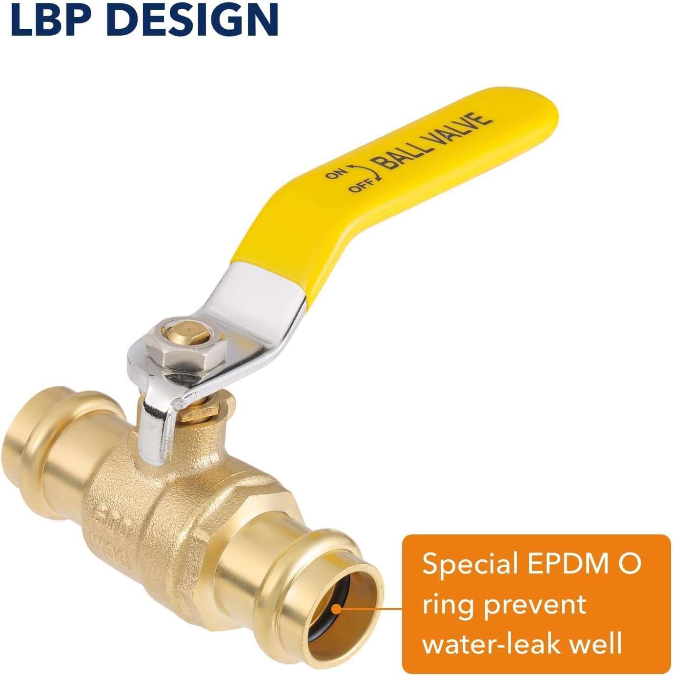 3/4" Press propress Ball Valve with EPDM O-Ring 1/4-Turn Full Port Shut Off Stop Valve for Copper Tubing Connection LF Brass 10PCS