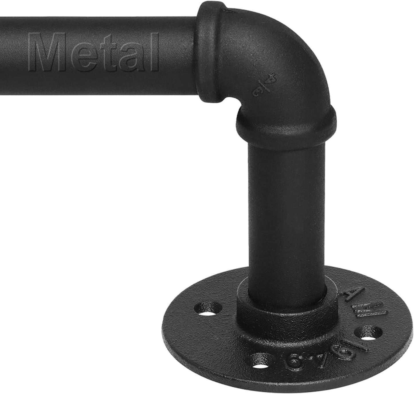 Refrze Curtain Rods for Windows 48 to 84 Inch, 1"Black Curtain Rod Industrial Wrap Around,Adjustable Heavy Duty Blackout Curtain Rods for Ceiling,Bedroom,Outdoor Patio