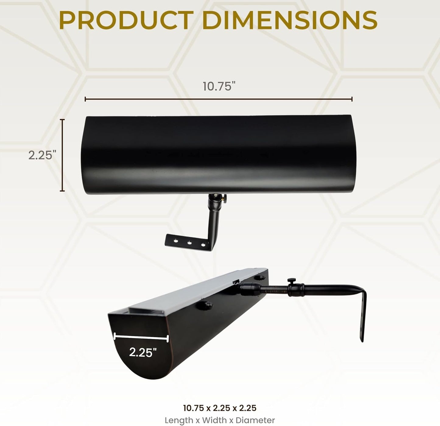 Royal Designs, Inc. Cordless Remote Control LED Picture Light, Dimmable with Timer Function, Black, 10.75 Inches