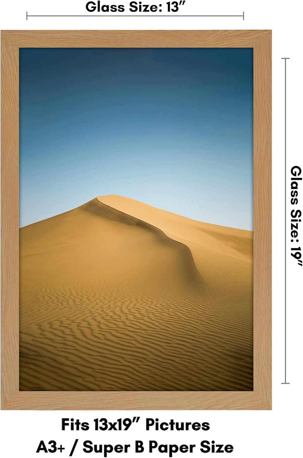 Americanflat 13x19 Picture Frame with Shatter-Resistant Glass - Signature Collection - Gallery-Style Frames Made of Engineered Wood - Photo Frame for Wall Display - Dark Oak