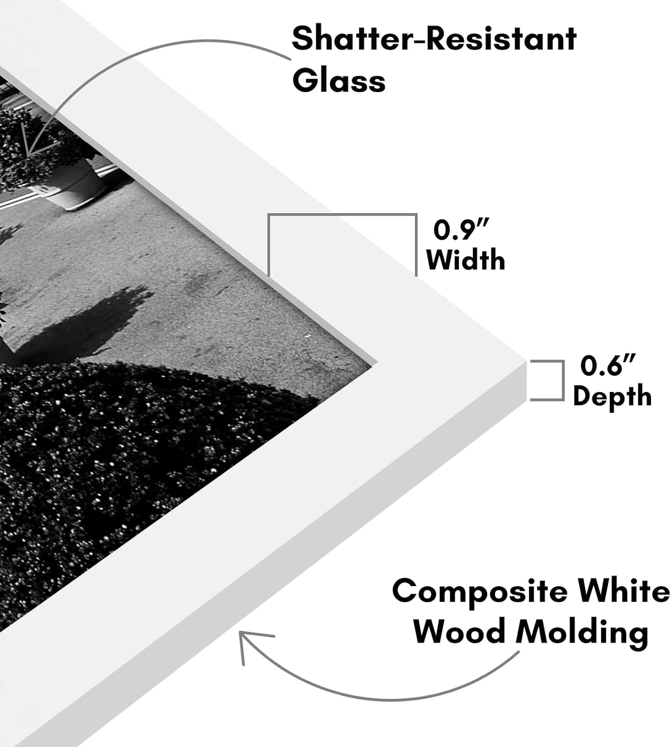 Americanflat 11x17 Picture Frame with Shatter-Resistant Glass - Signature Collection - Gallery-Style Frames Made of Engineered Wood - Photo Frame for Wall Display - White
