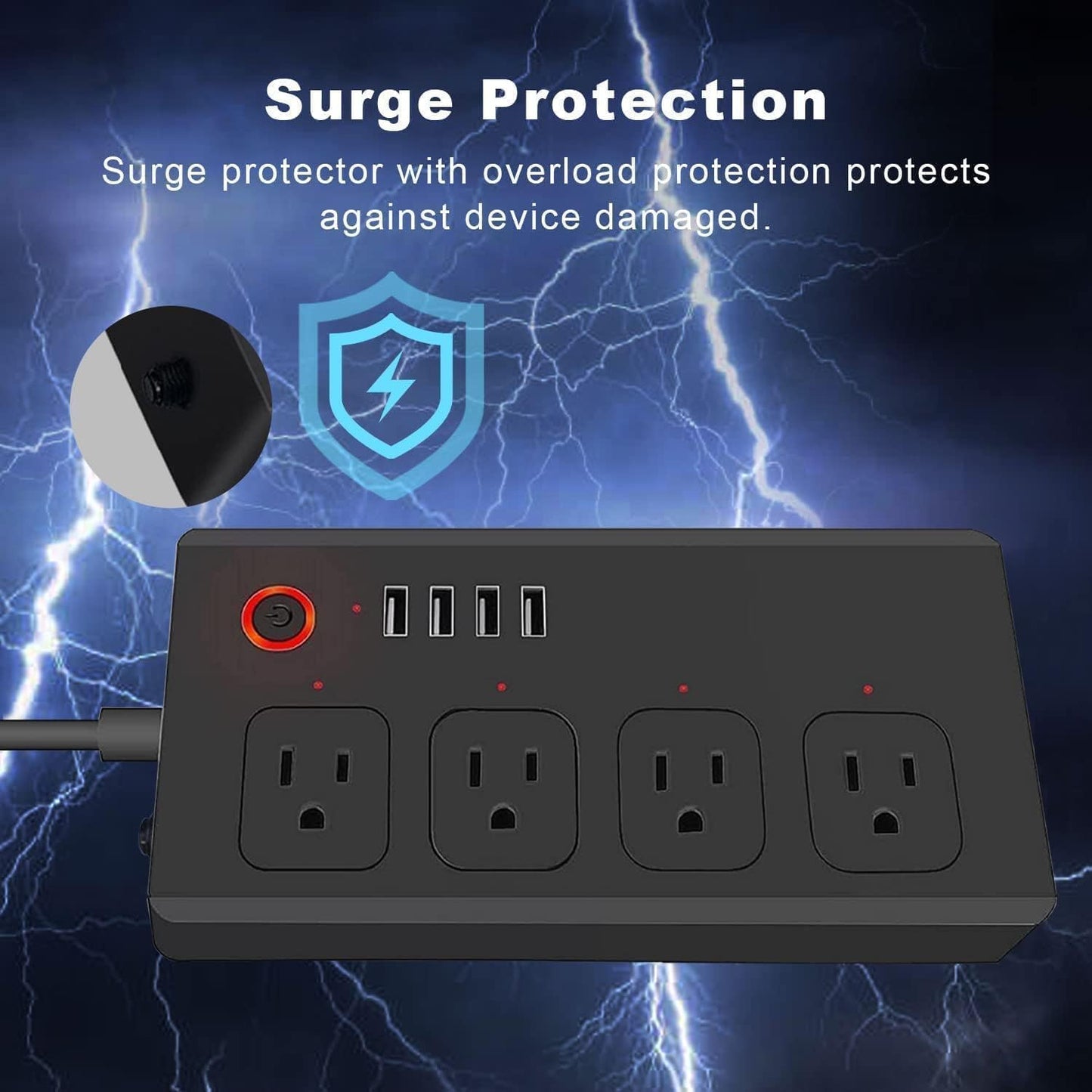 Xenon ZigBee Power Strips Surge Protector, USB C Power Strip, Smart Life APP/Timer, 4 Individually Controlled Outlets, Compatible with Alexa Google Home Phillilps HUE, Need ZigBee Gateway Hub-Black