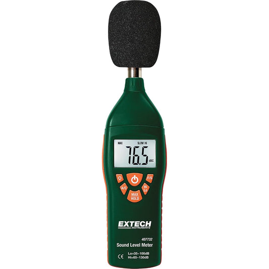 Extech 407732 Type 2 Digital Sound Level Meter 35 to 130 dB