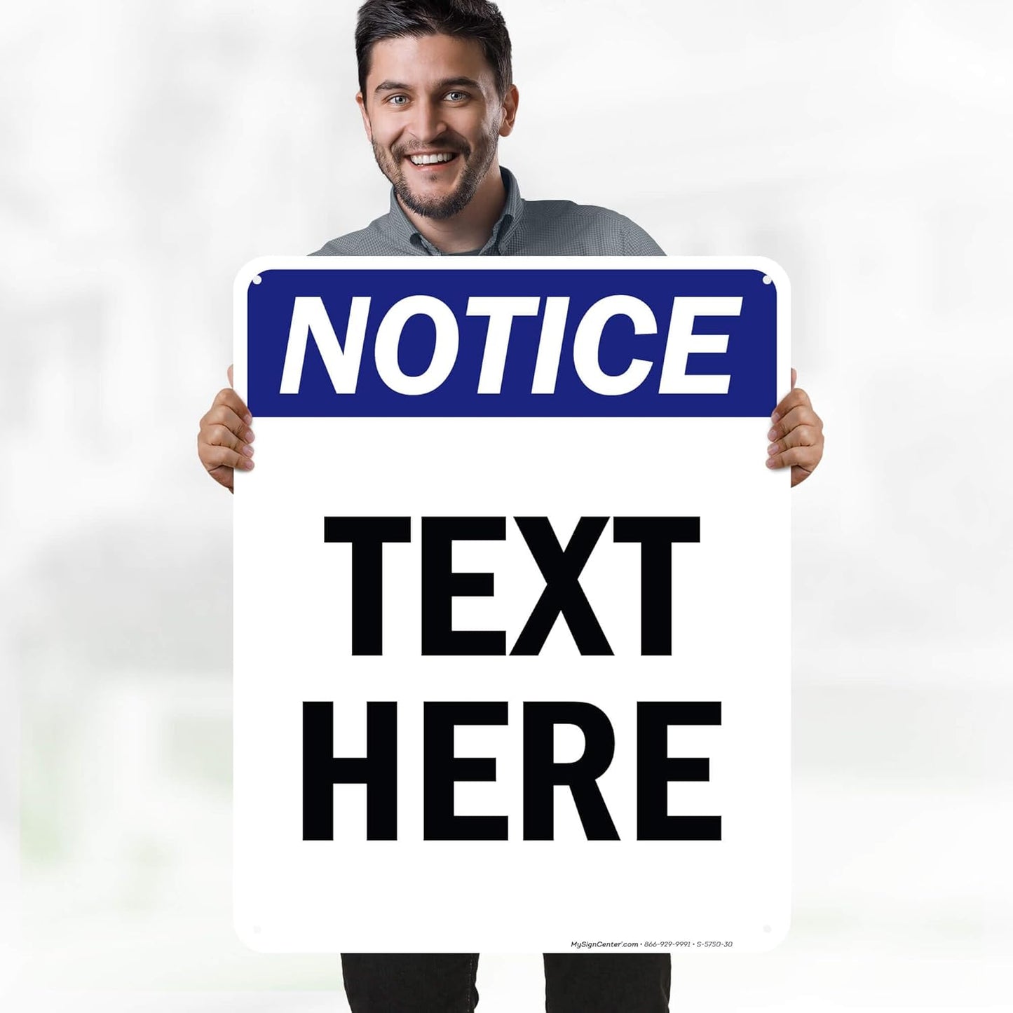 Custom Notice Sign, OSHA Sign, 24x30 Inches, 55 mil thick HDPE (high density polyethylene), Made in USA by My Sign Center