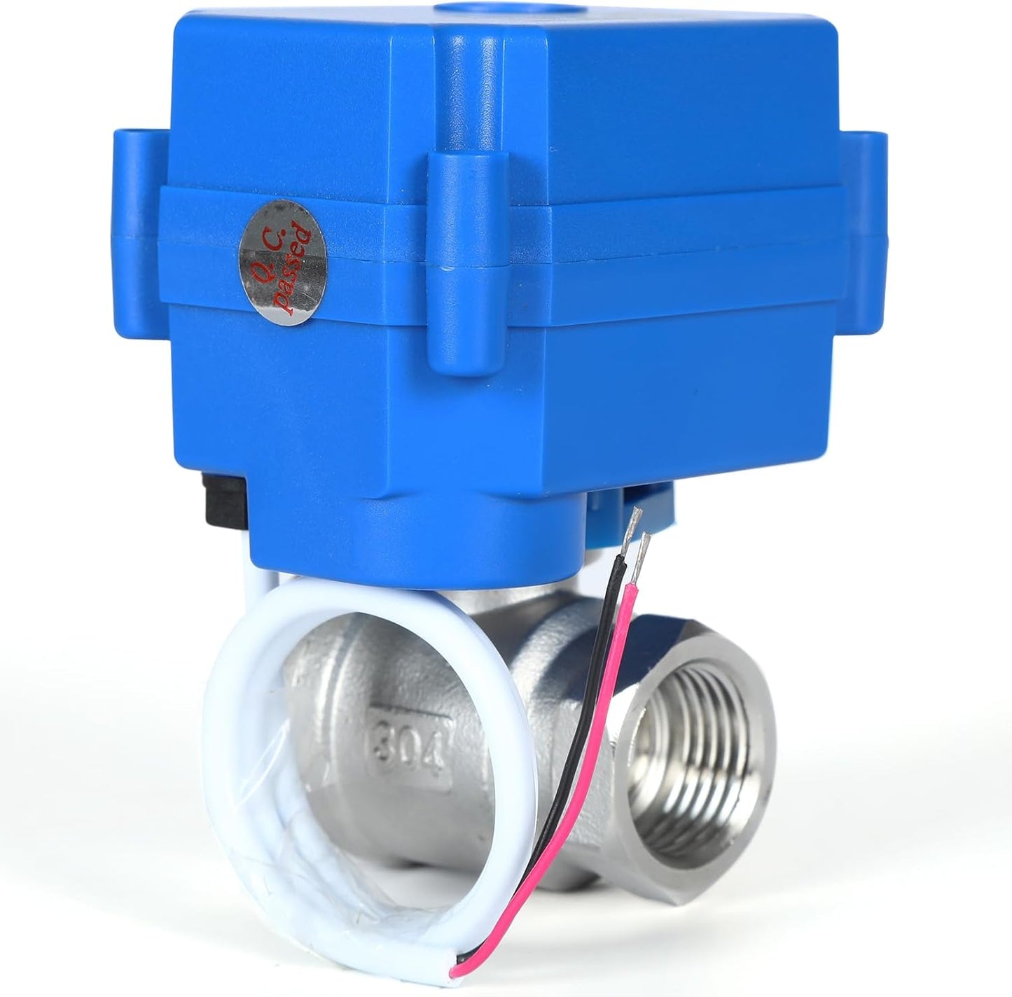 Motorized Ball Valve 1", Standard Port, Stainless Steel Ball Valve, 2 Wire Auto Return, 9-24V AC/DC, Electric Shut Off Ball Valves