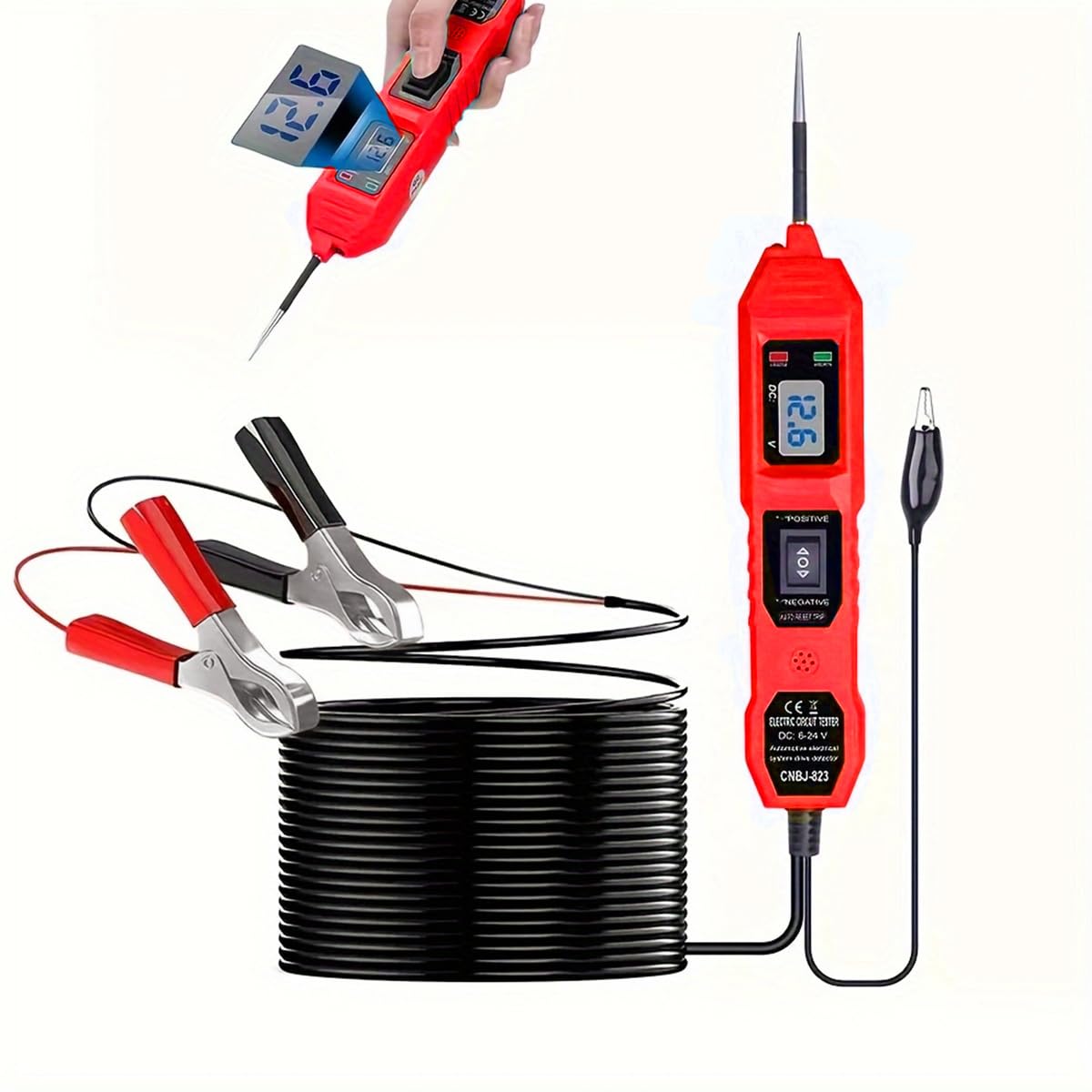 Car Circuit Tester,Multifunctional Component Activation Electrical Voltage Circuit Tester with LCD Display, 3.5-36V AC/DC Power Tester Digital Display Short Circuit Finder for Continuity Testing