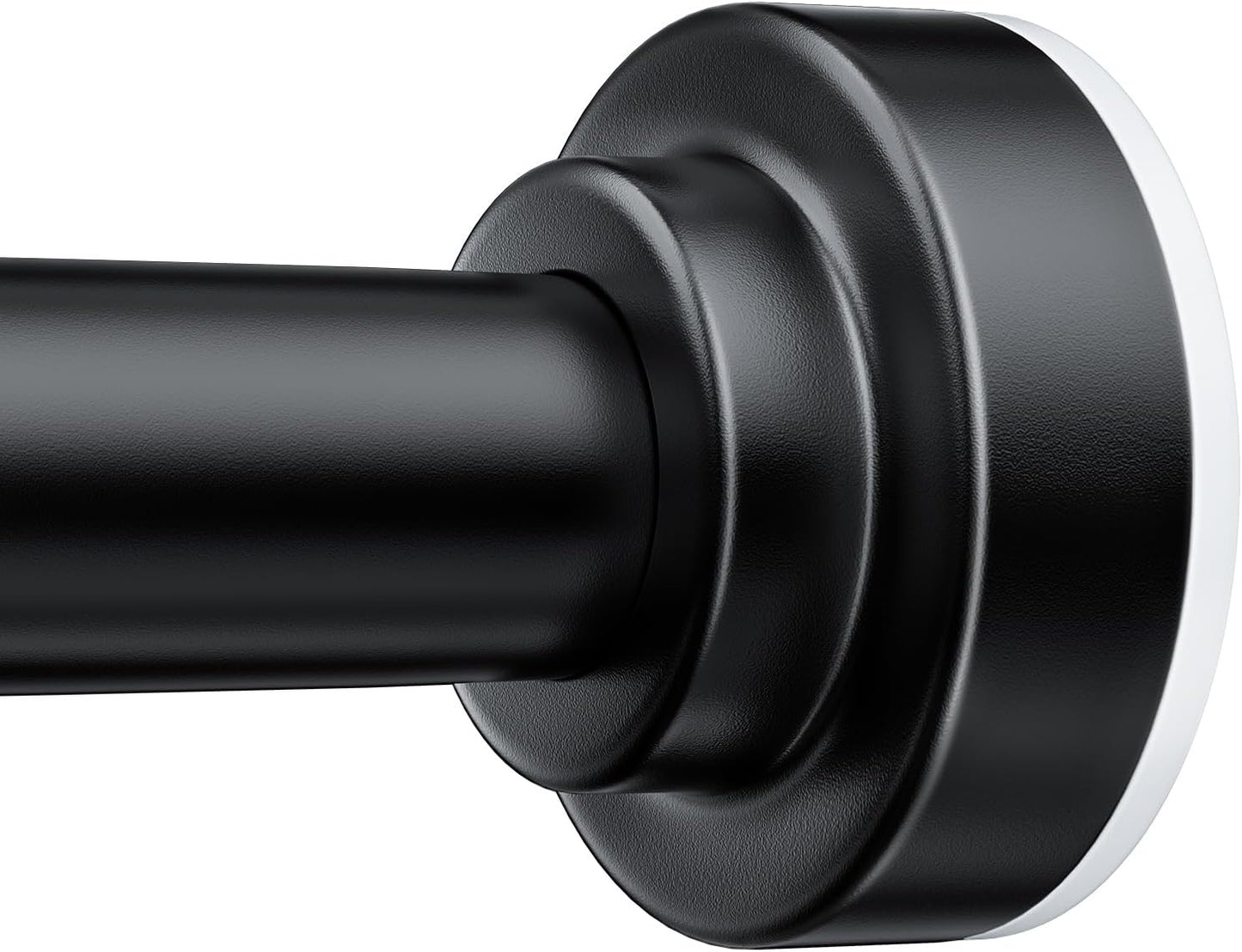 TEECK Shower Curtain Rod, 32-43 inch Adjustable Spring Tension Curtain Rod, Never Rust Anti-Slip Shower Curtain Rod for Bathroom, No Drilling, Never Collapse, Easy to Use, Black