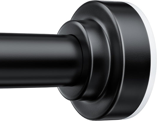 TEECK Shower Curtain Rod, 32-92 inch Adjustable Spring Tension Curtain Rod, Never Rust Anti-Slip Shower Curtain Rod for Bathroom, No Drilling, Never Collapse, Easy to Use, Black