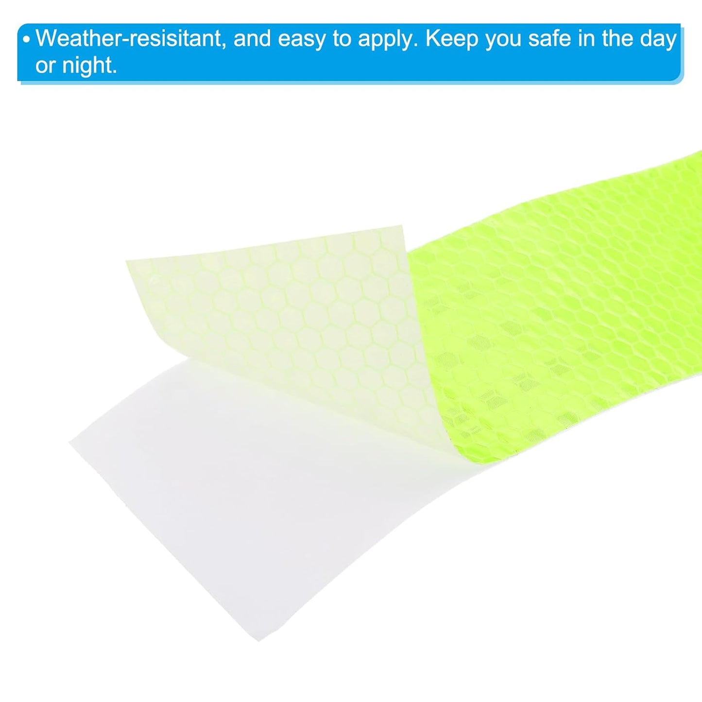 PATIKIL 2 Inch x 82 ft Reflective Tape, 1 Roll Waterproof Self Adhesive High Visibility Caution Warning Safety Tape Reflector with Scraper for Trucks Trailers Cars, Bright Green
