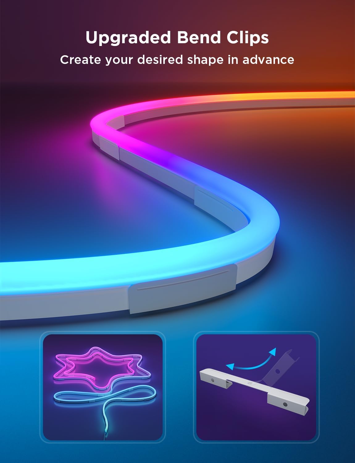 Govee RGBIC Neon Lights, LED Smart Neon Rope Light 2 Works with Matter, Alexa, Google Assistant, Custom DIY Neon Strip Lights for Bedroom and Wall Decor, Softer Material, 9.8ft, White