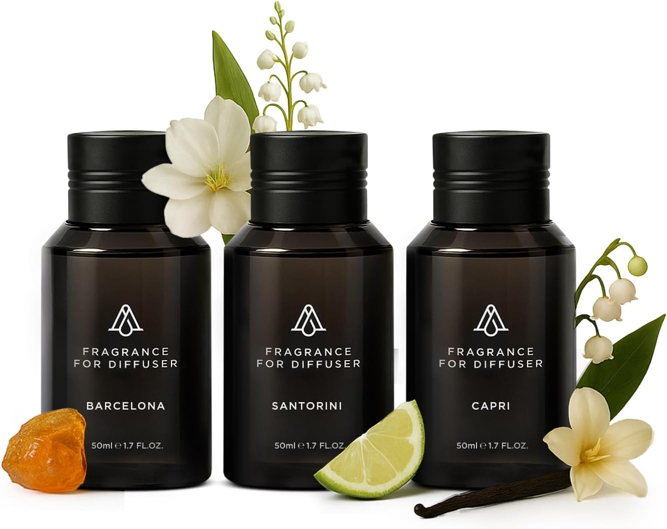 AromaPlan Home Destinations Collection Scents,Hotel Premium Collection Set- 5 Star Hotel Collection- Natural, Non-Toxic Cold Air Diffuser Oil -Gift Ready, Diffuser Oils Scent (3 Pack/1.7 fl.oz (50 ml)