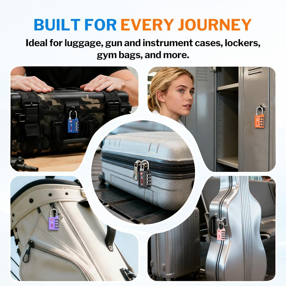 Forge Dual-Opening: Key or Combination Lock, TSA Approved Luggage Lock for Luggage, Pelican case, Travel, Gym, School and More.