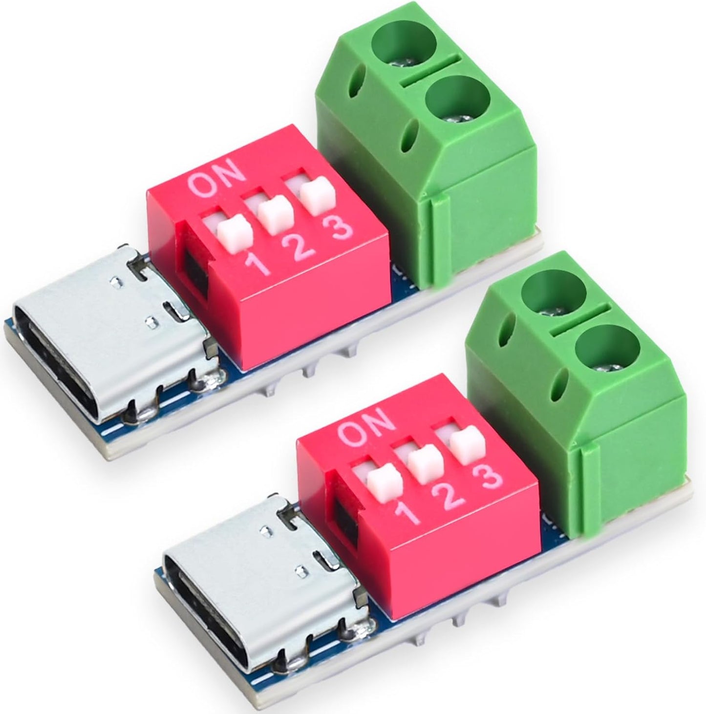 6PCS USB-C PD/QC Fast Charge Trigger Module & Decoy Board - Dual-Port Voltage selector (5V/9V/12V/20V Output) Charger Power Delivery Boost Module