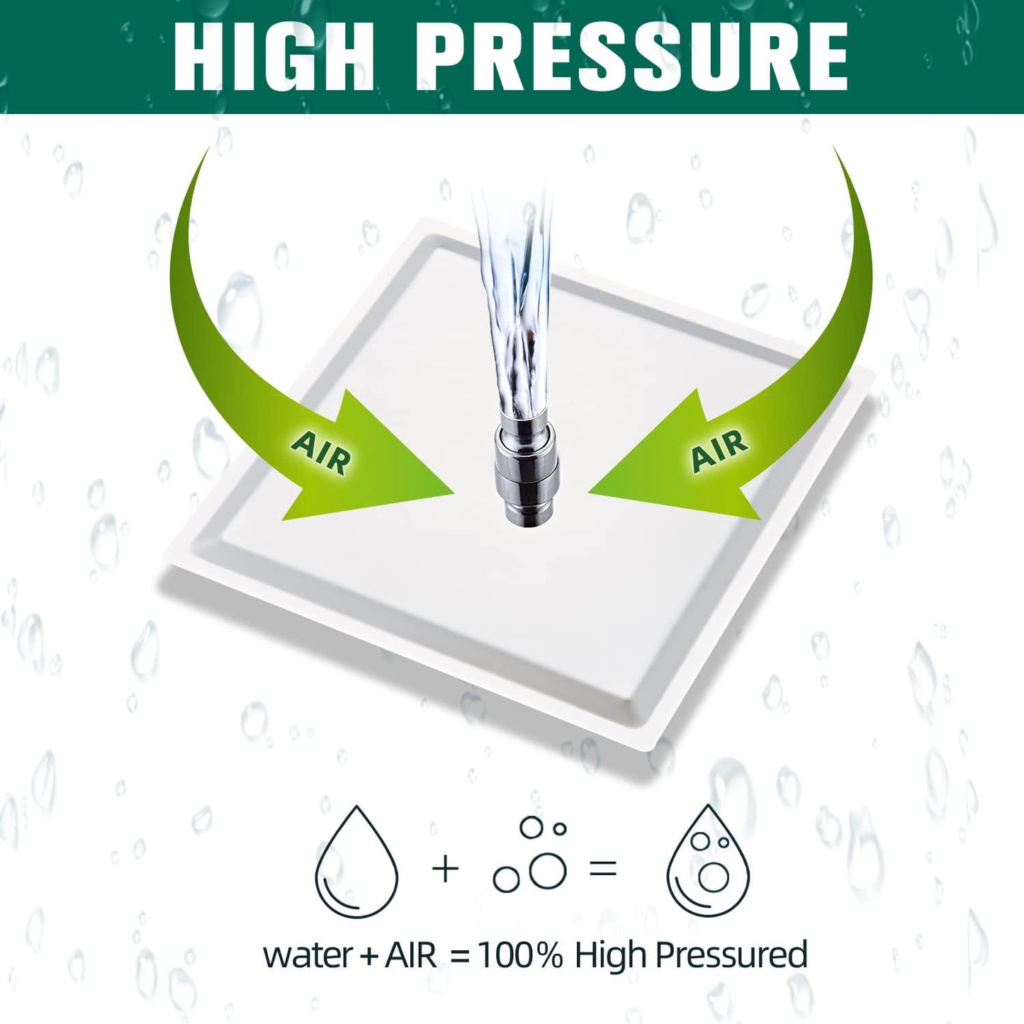Shower Head - Shower Faucet Set Square Shower Combo System with 8'' Rainfall Shower Head Wall Mount Handheld Shower, Stainless Steel with Chrome Finish Bath Shower Head,Chrome