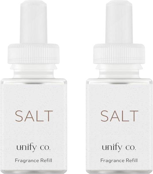 Pura & Unify Co. Home Scent Refill - Smart Air Diffuser - Up to 120-Hours of Luxury Fragrance per Refill - Home Essential - Clean & Safe Diffuser Fragrance - 2 Pack, Salt