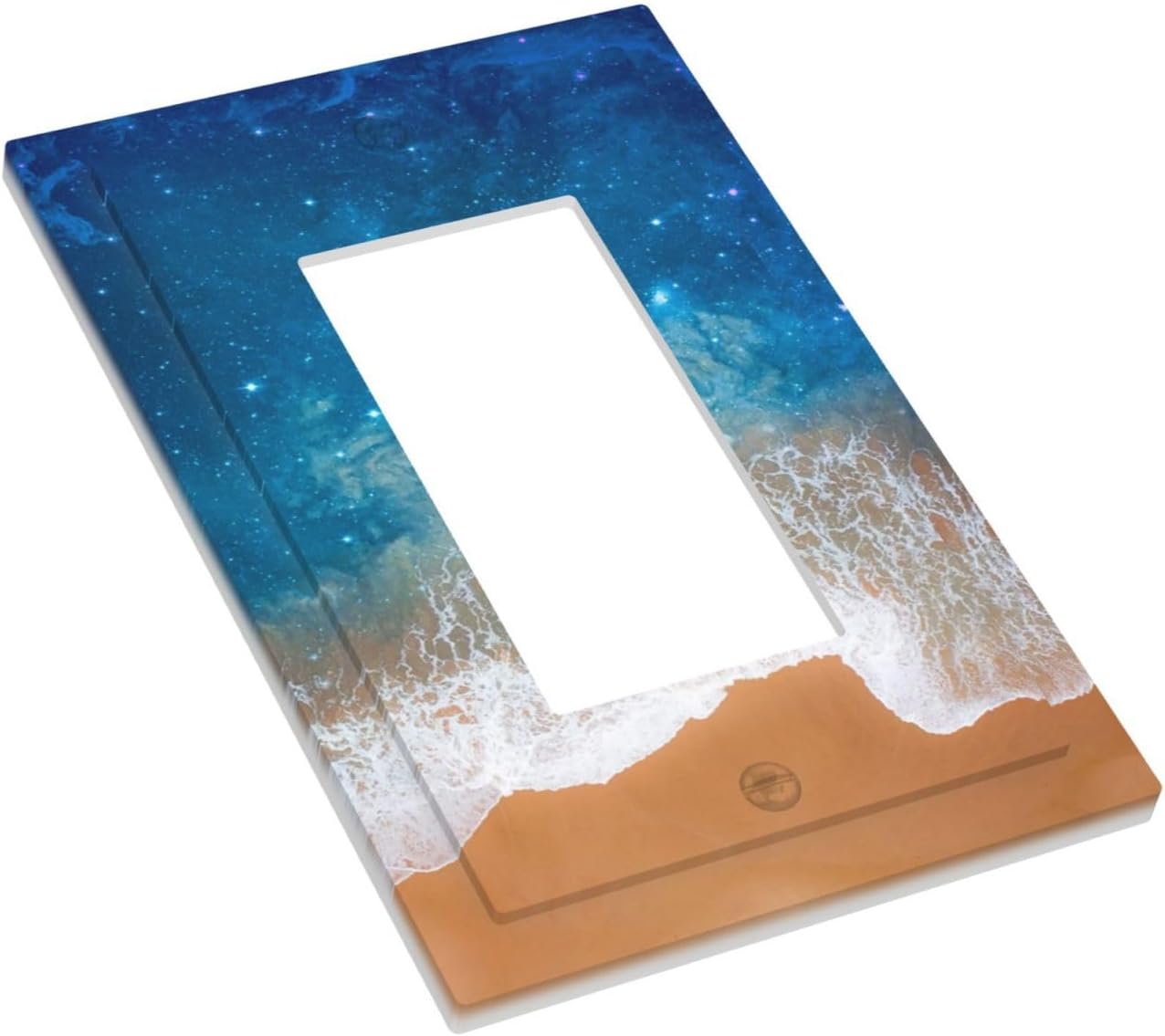 Outlet Covers Blue Sea Ocean Beach Waves 1 Gang Wall Plates Single Rocker Light Switch Covers Decorative Switch Plates Electrical GFCI Panel Covers for Home Office Decor 5 X 3 IN