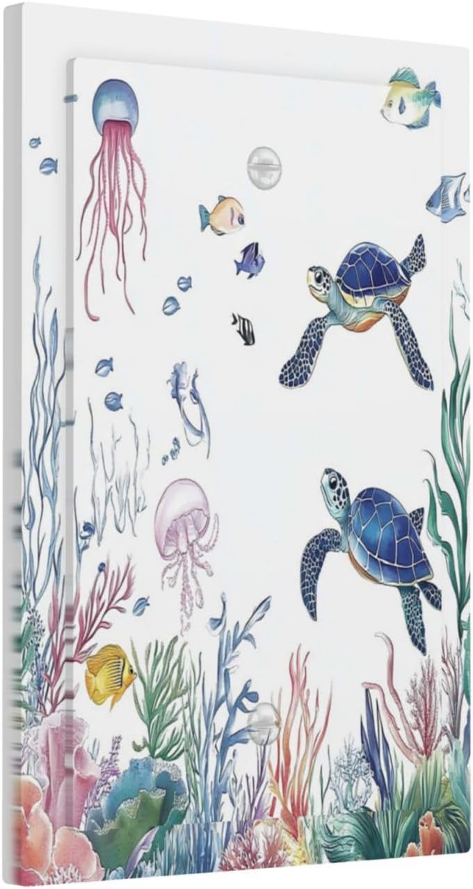 Blue Sea Turtle Ocean Fish Octopus Coral Light Switch Cover Plate 1 Gang No Device Blank Electrical Wall Plates Faceplate Decorative Switch Plate For Bathroom Kids Room Decor