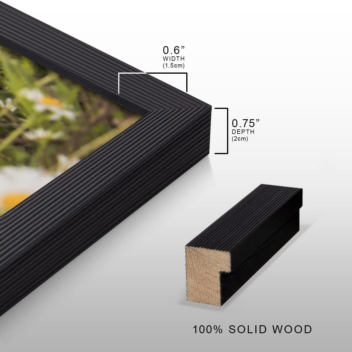 Renditions Gallery Set of 9, 11X14 Custom Photo Prints with Real Wood Picture Frames. Create Personalized Photos with Peel & Stick Photo Frames. Black Frame