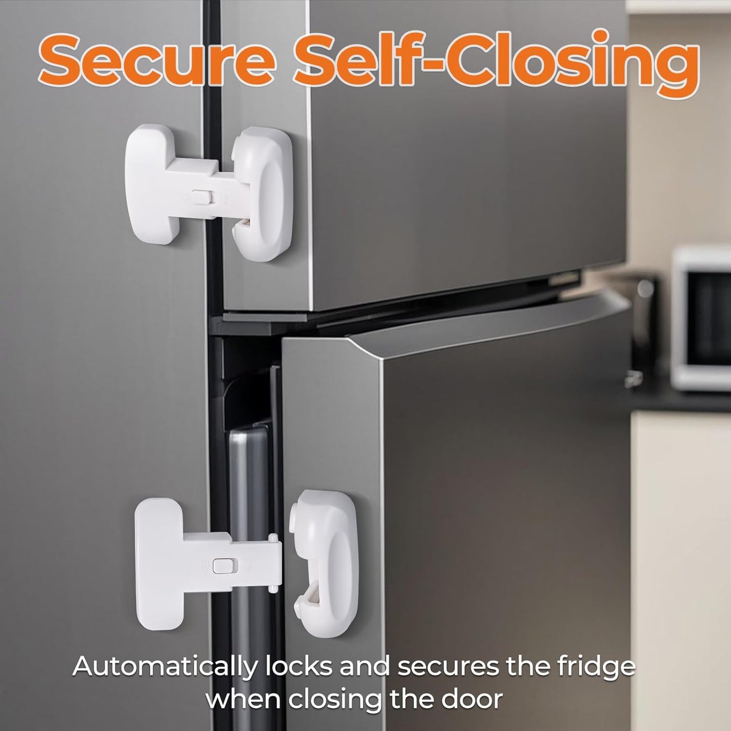 Refrigerator Fridge Door Lock for Kids Child Safety Locks for Doors Freezer Door Lock Easy to Install Keep Door Closed Child Proof Refrigerator，Freezer Door Lock 2 Pack, White