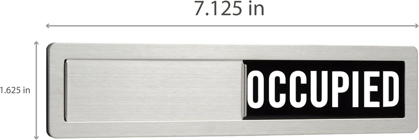 Stainless Steel Vacant/Occupied Privacy Sign for In Out Office Room Use, Vacant and Occupied Bathroom or Business Indicator Signs - Black & White Professional Design