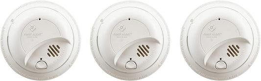 First Alert 9120B Smoke Detector, Hardwired Alarm with Battery Backup, 3-Pack