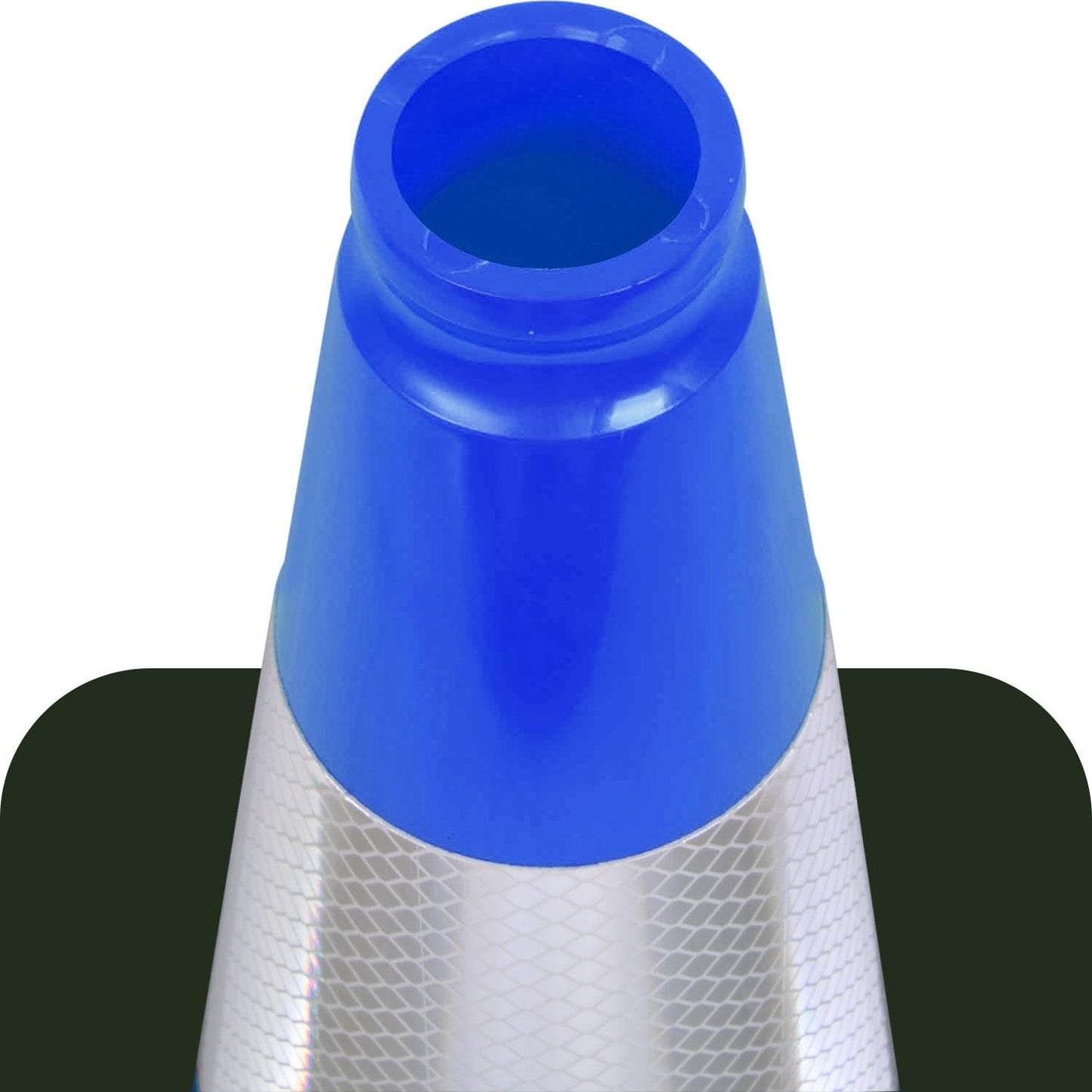 6 Pack 18" Inch Blue PVC Traffic Cones with Heavy-Duty Base, High-Visibility All-Weather Safety Cones for Road Construction, Parking Lot, and Garage Use (6, Blue, 18" Medium)