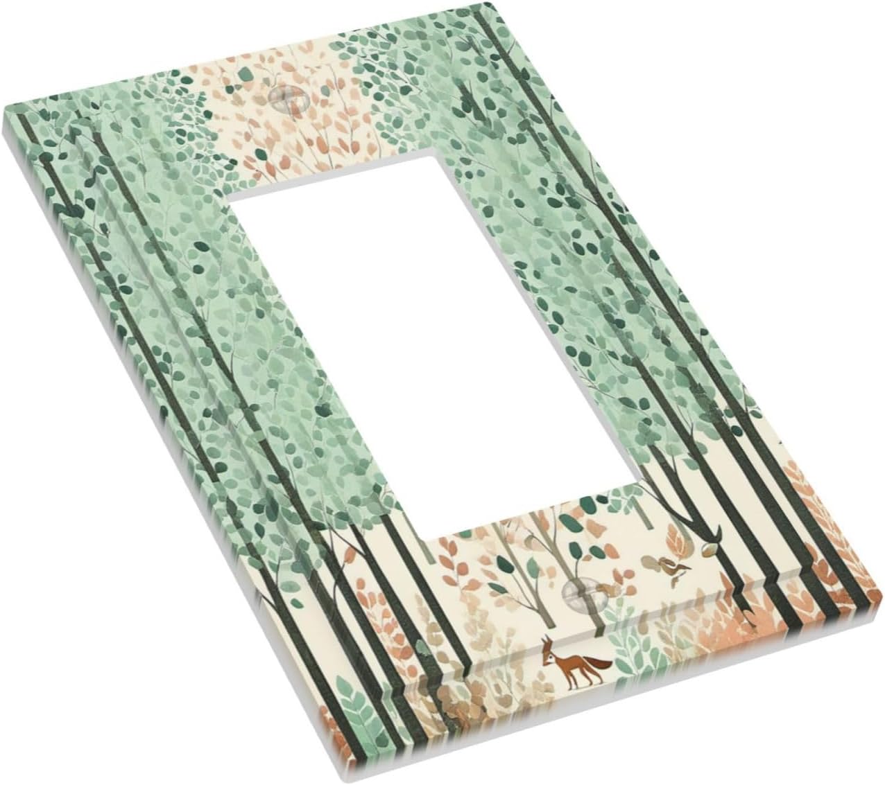 Boho Wildflower Forest Woodland Animals Decorative Outlet Covers 1 Gang Single Rocker Light Switch Cover Plate Wall Plates GFCI Faceplate for Bedroom Bathroom Decor