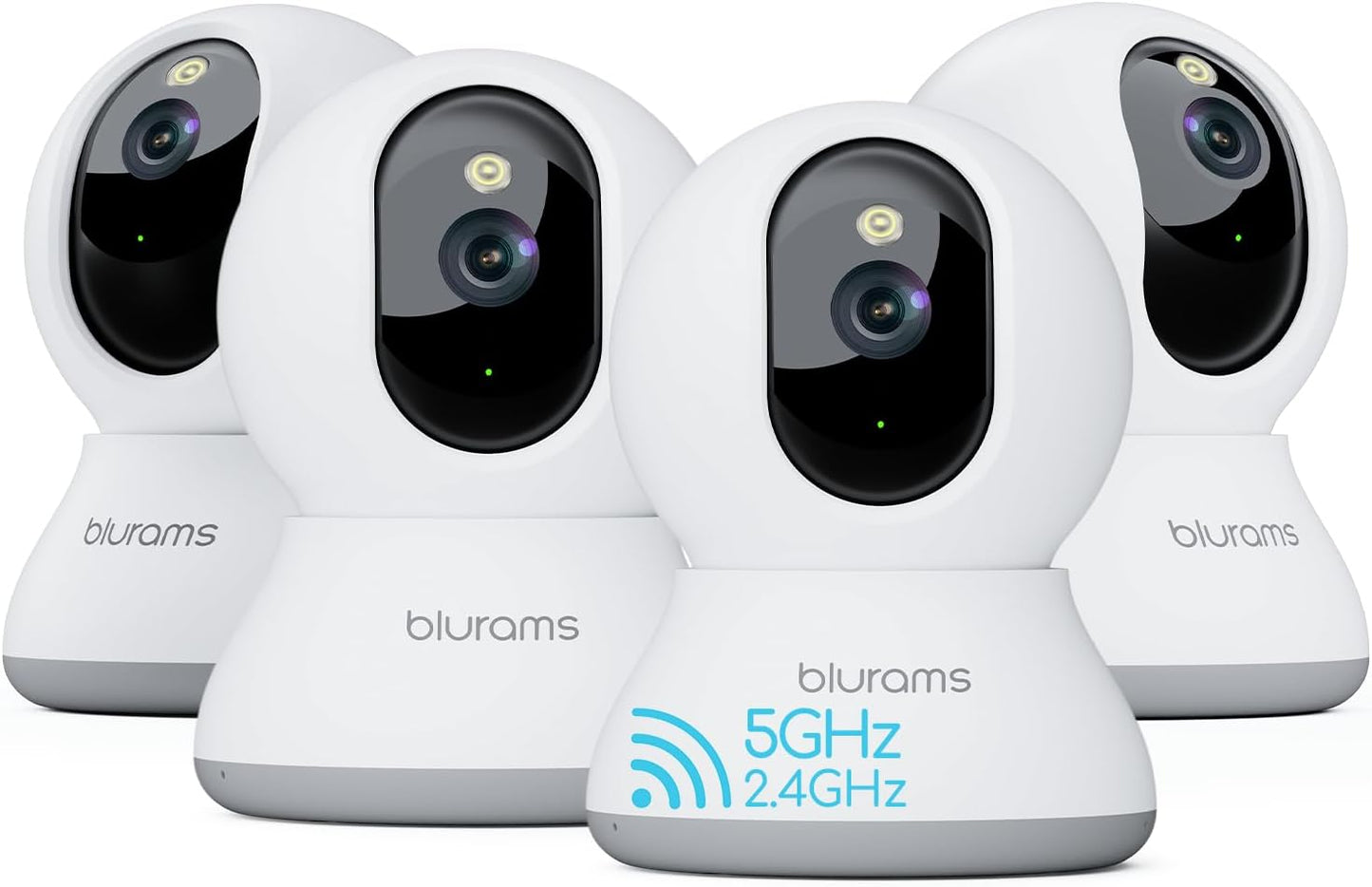 blurams Cameras for Home Security, 2K Pet Camera with Phone App, 5GHz/2.4GHz Dual-Band, 360° PTZ Indoor Cameras, 2-Way Talk, Motion Tracking, Color/IR Night Vision, Cloud&SD, Works with Alexa (4Pack)