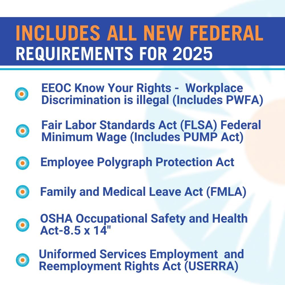 New Mexico Labor Law Poster 2025- State, Federal, OSHA Compliant - Workplace Required Posting for Employees - Spanish OSHA Poster - UV Laminated Waterproof - 26” x 39.5” - Spanish