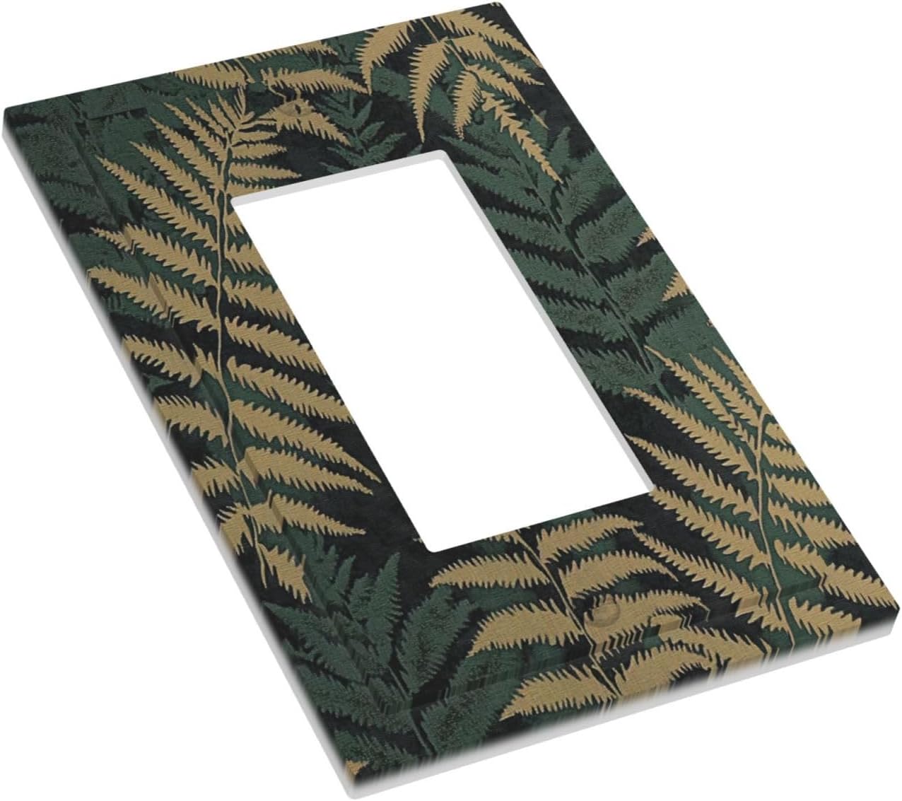 Decorative Outlet Covers Botanical Fern Green Leaf Forest 1 Gang Single Rocker Light Switch Cover Plate Wall Plates Gfci Faceplate For Bed Room Home Decor