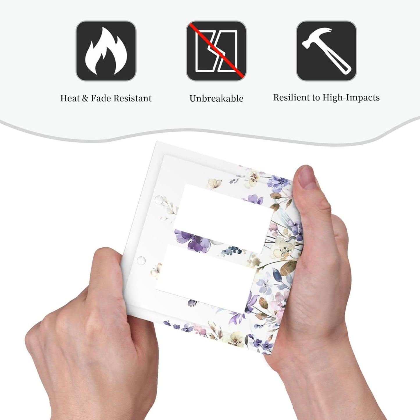 Decorative Outlet Covers Purple Floral Lilac Watercolor Flower Leaves Butterfly Wildflower 2 Gang Double GFCI Rocker Electrical Wall Panels Light Switch Cover Plate for Bedroom Home Decor