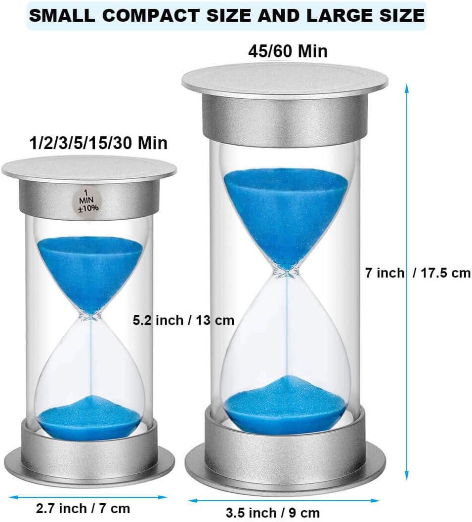 SuLiao 30 Second Timer for Kids, Large Durable Hourglass Sand Clock, Plastic Blue Sand Watch 30 Sec for Games Classroom