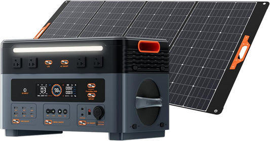 Oscal PM2400 Portable Power Station, 1872Wh LiFePO4 Home Backup Battery, Dual Speaker 2400W Solar Generator(Surge 4800W), Dual Wireless Charging Pad, with 400W solar panel