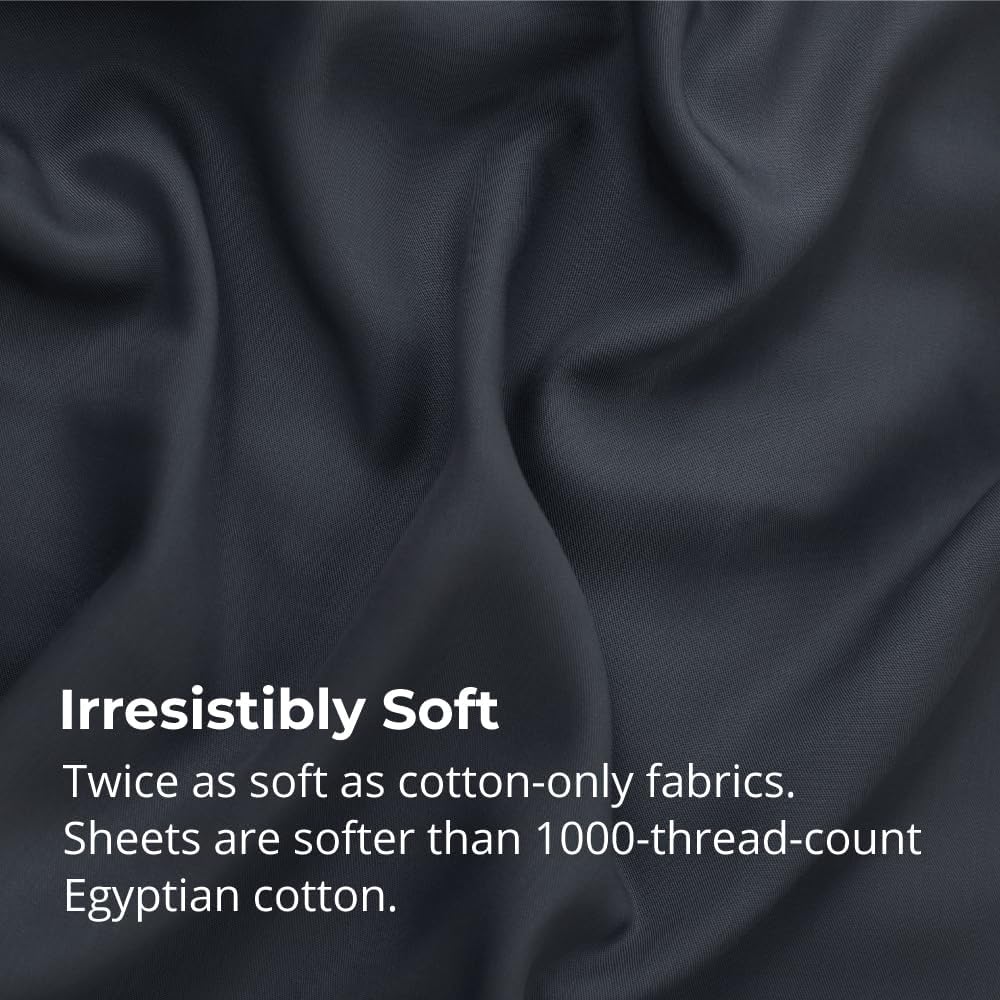 Cariloha Aloha Soft 4-Piece Sheet Set | Cape Blue | Queen | Viscose Material | Allergy Resistant, Thermal-Regulating & Extra Soft