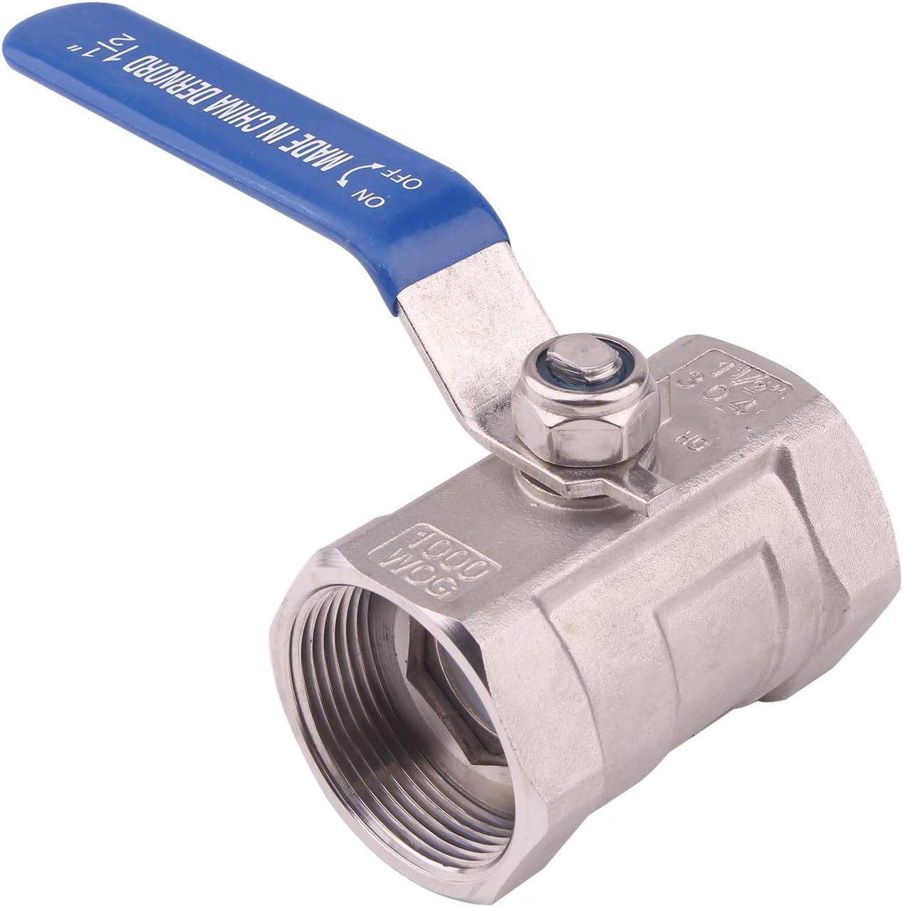 DERNORD Stainless Steel Ball Valve 1PC Type NPT Standard Port for Water, Oil, and Gas (1.5 Inch Ball Valve)