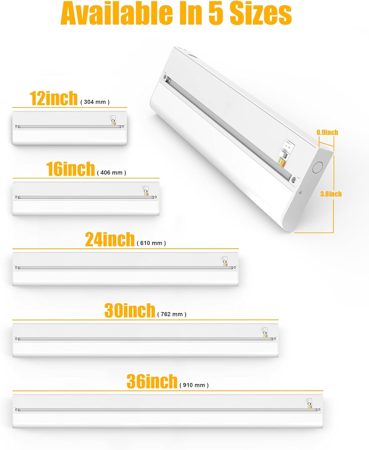 36 Inch Hardwired Under Cabinet Lighting, 3 Color Setting Dimmable LED Under Cabinet Lights Wired, 2000LM Linkable Under Counter Lights for Kitchen, 20W, CRI>97