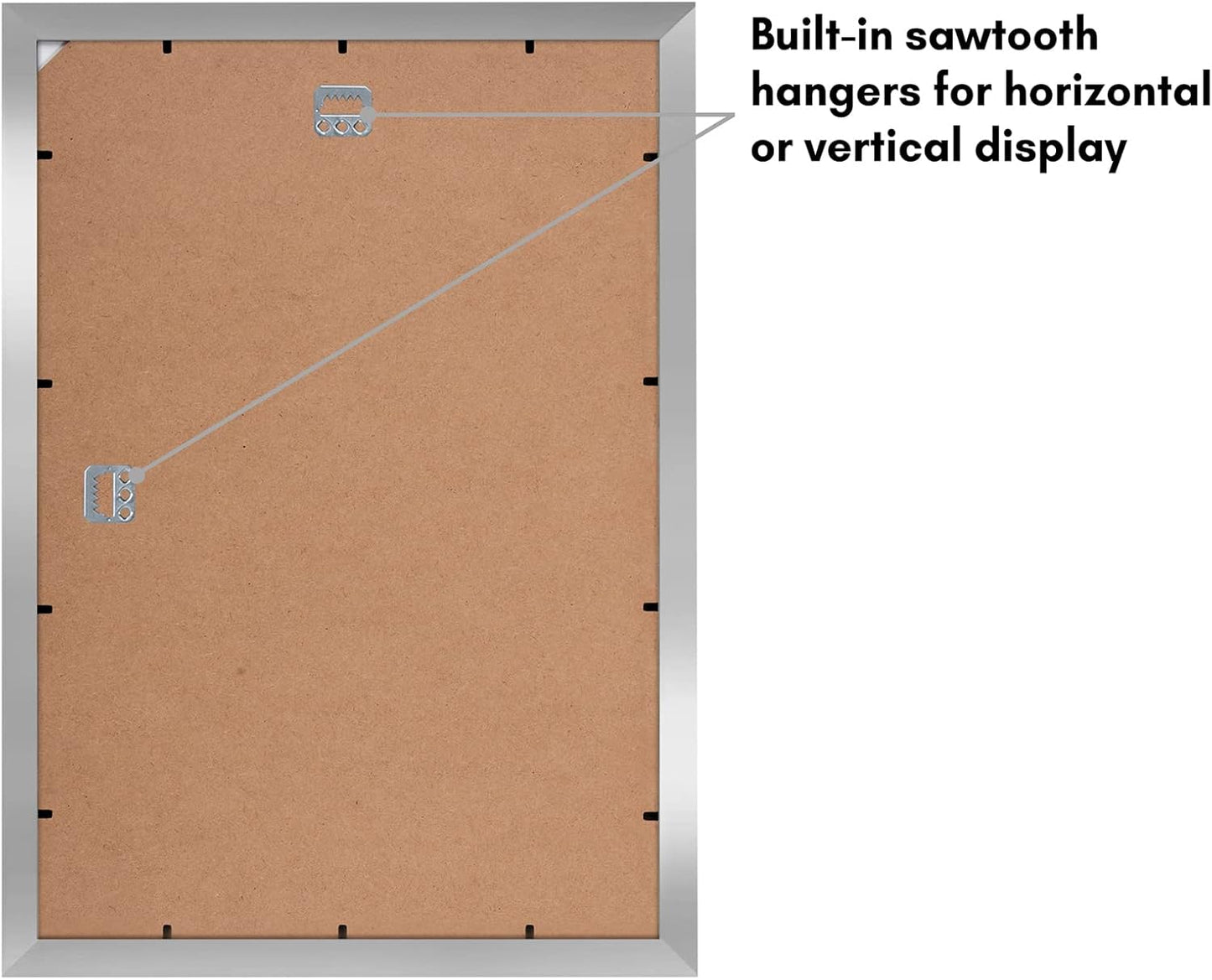 Americanflat 13x19 Picture Frame with Shatter-Resistant Glass - Signature Collection - Gallery-Style Frames Made of Engineered Wood - Photo Frame for Wall Display - Silver