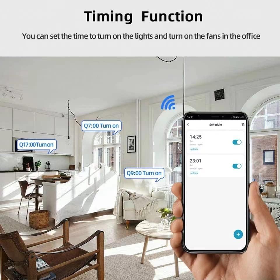 Tuya 2 Channel Updated AC 85-250V, Momentary Inching Self-Locking Relay Module,Tuya App Remote Control,WiFi RF Bluetooth Switch Module,Dry Contact,Compatible with Alexa Goolge Home