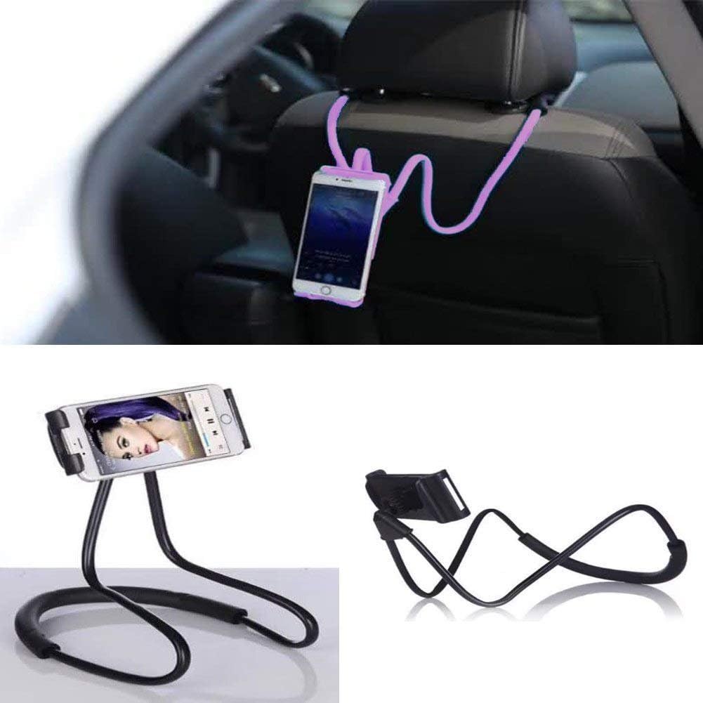 Chapter Seven Universal Smart Mobile Phone Stand,Hanging on Neck Cell Phone Mount Holder, Flexible Lazy Bracket DIY Free Rotating for Multiple Functions (White)