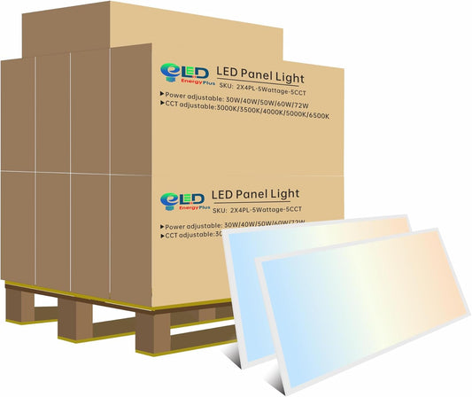 2x4 FT LED Light Flat Panel, 40-72W, 5 CCT 3K | 3.5K | 4K | 5K | 6.5K, Dimmable Recessed Drop Ceiling Lights, 3750/5000/6250/7500/9000 Lumens, Lay in Fixture for Office, 120-277V, UL DLC(54 Pack)