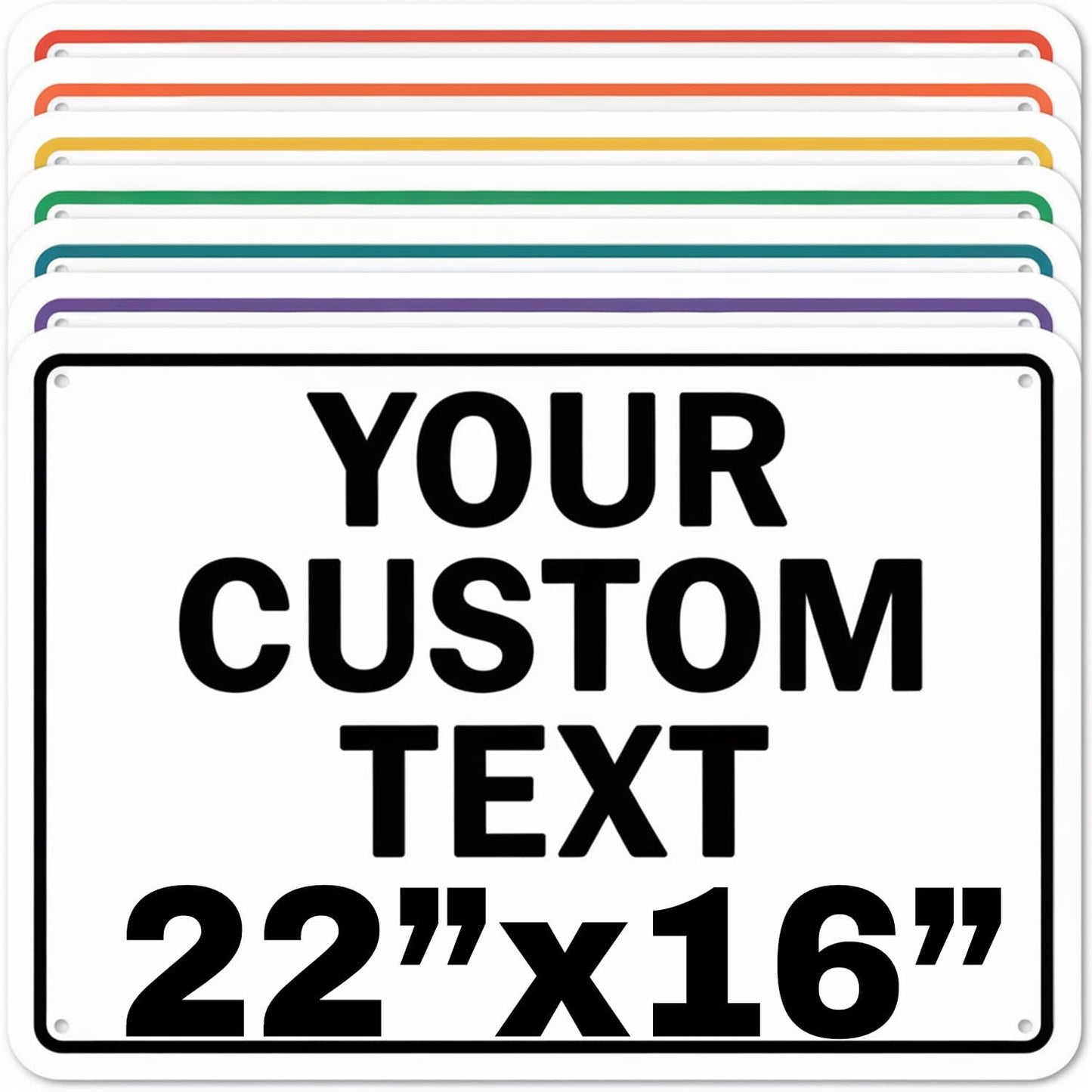 Custom Aluminum Signs – Personalized Weatherproof Metal Signs for Indoor & Outdoor Use – Multiple Sizes – Add Text/Logo – Optional Reflective & Double-Sided Printing – for Home, Business, Hazard, Garden, Door & Commercial Use (Rectangle 2, 22x16inch)