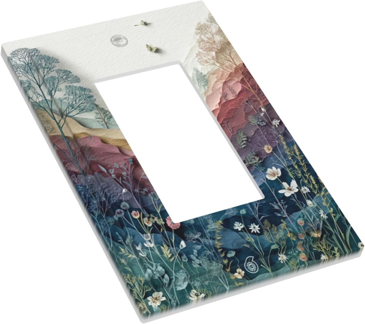 Wildflowers Rustic Flowers Floral Plants Light Switch Covers Wall Plate Decorative Vintage Mountain 1 Gang Single Rocker Electrical Faceplate Switch Plates for Bathroom Kitchen Home